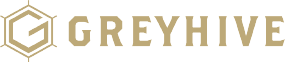 greyhive logo icon + wordmark gold